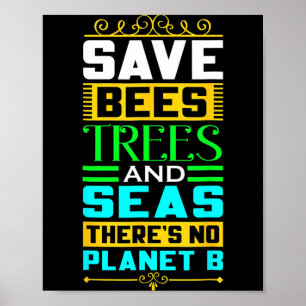 Affiche Sauver Les Abeilles Les Arbres Et Les Mers Il N'y
