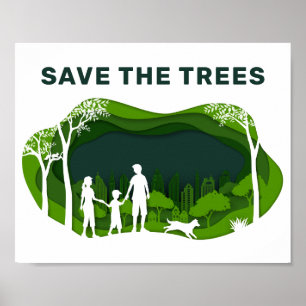 Affiche Sauver Les Arbres Parc Écologique De La Famille Ve