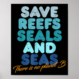 Affiche Sauver Les Récifs Les Phoques Et Les Mers Il N'y A