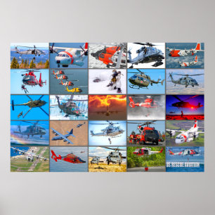 AFFICHE SAUVETAGE AÉRIEN AMÉRICAIN « MONTAGE »