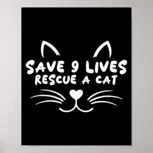 Affiche Sauvetage animal adoption amateur de chat sauver 9