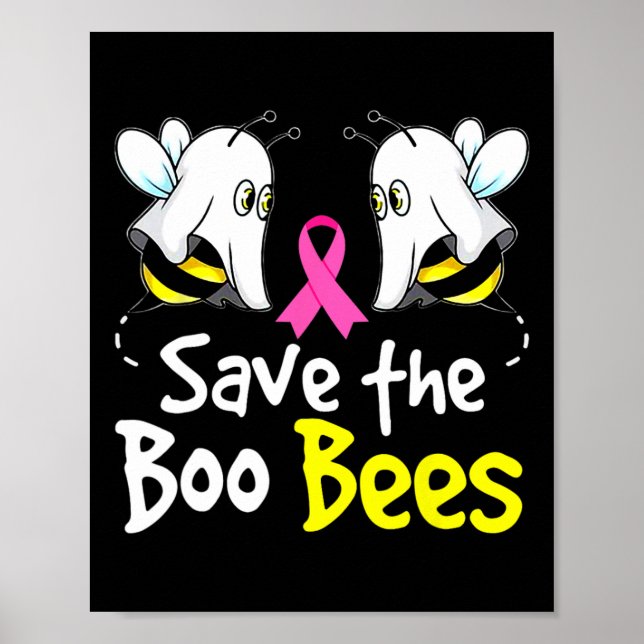 Affiche Sauvez Boo Bees Amusants Conscience du cancer du s (Devant)