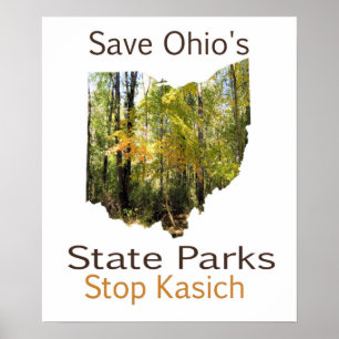 Affiche Sauvez l'affiche de parcs d'état de l'Ohio