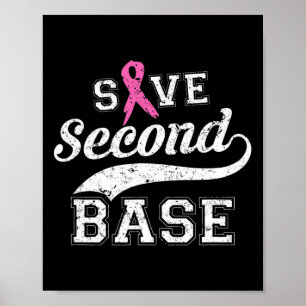 Affiche Sauvez le deuxième octet rose Ruban cancer du sein