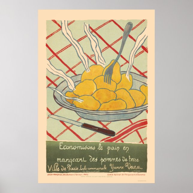 Affiche Sauvez le pain en mangeant des pommes de terre - F (Devant)