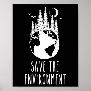 Affiche Sauvez l'environnement Jour des terres Nature Faun