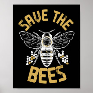 Affiche Sauvez les abeilles apiculteur miel abeille