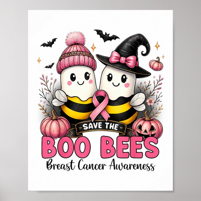 Affiche Sauvez les abeilles Ees Boo Cancer du sein Hallowe (Devant)