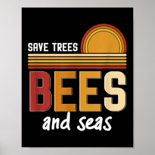 Affiche Sauvez Les Abeilles Et Les Mers Protection De l'en