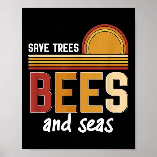 Affiche Sauvez Les Abeilles Et Les Mers Protection De l'en (Devant)