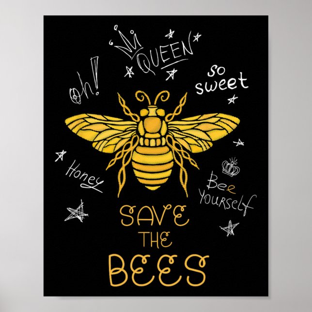 Affiche Sauvez les abeilles Graffiti Apiary Chemise Bee Be (Devant)