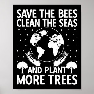 Affiche Sauvez Les Abeilles Nettoyer La Mer Plante Plus D'