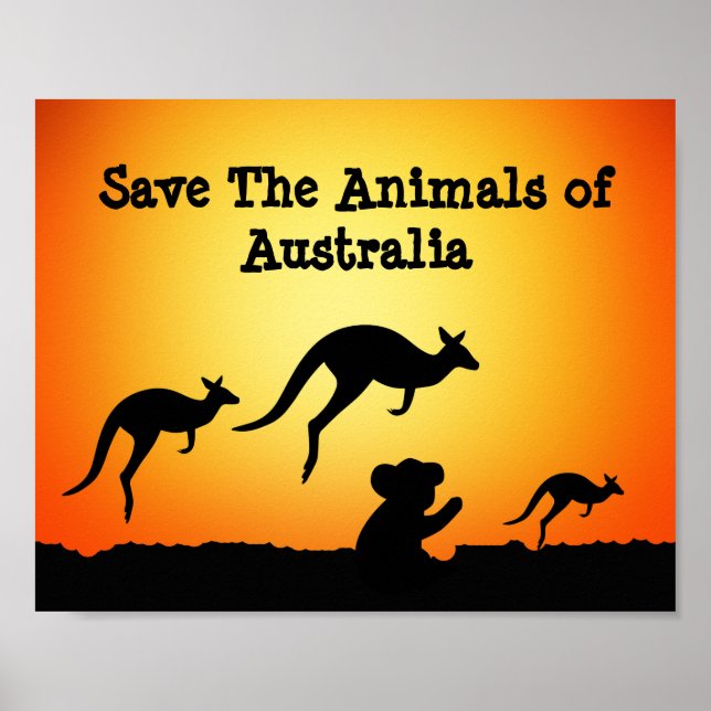 Affiche Sauvez les animaux d'Australie (Devant)