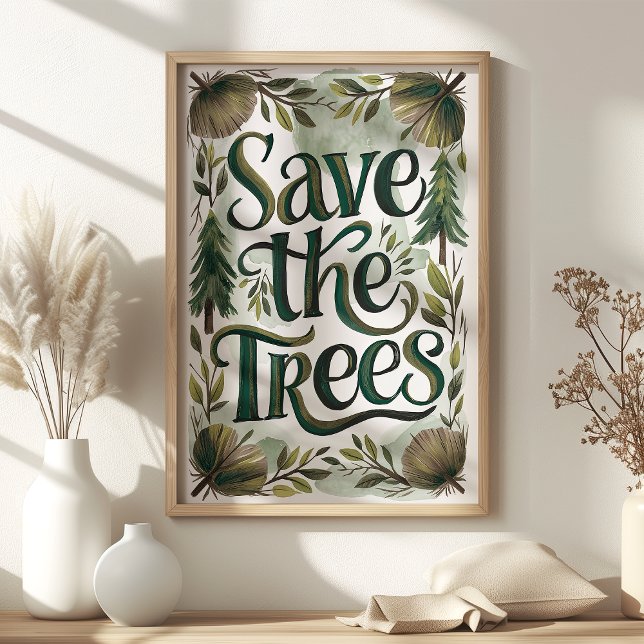 Affiche Sauvez les arbres La verdure et la conservation de (Créateur téléchargé)