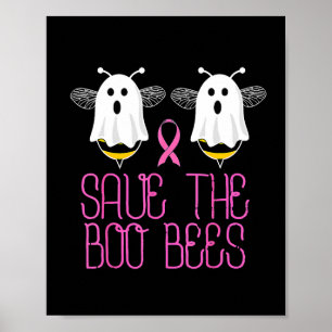 Affiche Sauvez les Boobees Boo Bees Cancer du sein Hallowe