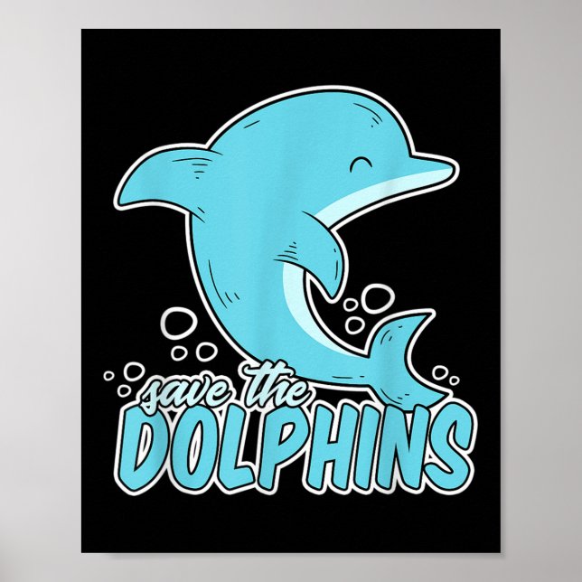 Affiche Sauvez les dauphins - Animal de mer De l'environne (Devant)