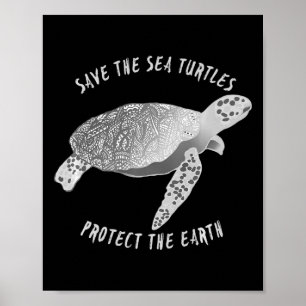 Affiche Sauvez Les Tortues De Mer Protégez La Terre Océan