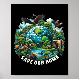 Affiche Sauvez l'océan Sauvez notre Jour des terres d'orig