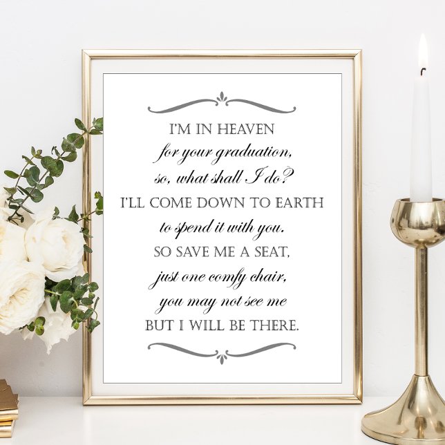 Affiche Sauvez-Moi Un Siège Élégant Chaise Memorial Gradua (Créateur téléchargé)