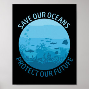 Affiche Sauvez nos océans Protégez notre Jour des terres d