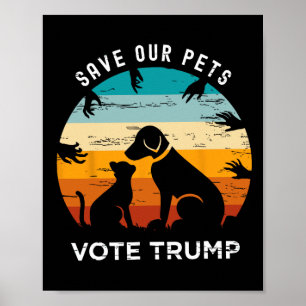 Affiche Sauvez notre animal de compagnie Voter Trump 2024 
