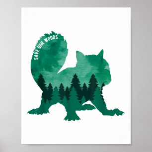 Affiche Sauvez notre écureuil De l'environnement de protec