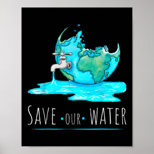 Affiche Sauvez notre Jour des terres de l'eau Propre Conse