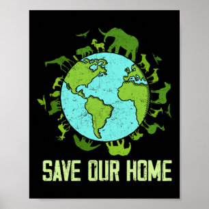 Affiche Sauvez notre maison Animaux Conservation de la fau