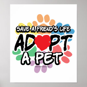 Affiche Sauvez un ami adoptent un animal familier