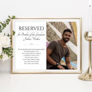 Affiche Sauvez un siège Frère de la Mémorial Photo Graduat