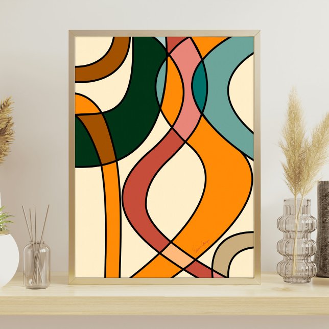 Affiche Savane Sereine Douce Abstrait Moderne Terreuse (Serene Savanna Gentle Abstract Modern Earthy Art Print)