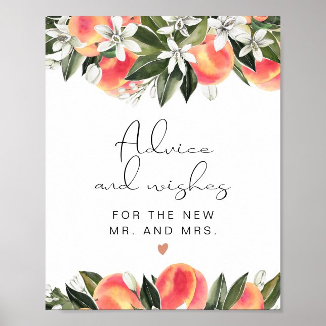 Affiche SAVANNAH Peach Advice and Wishes Sign (Devant)