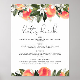 Affiche SAVANNAH Peach Buvons Bar Menu