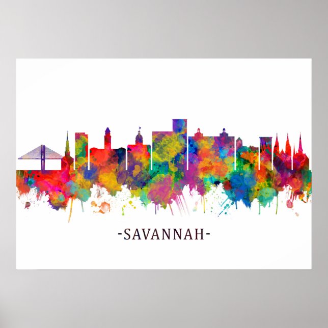 Affiche Savannah USA Skyline (Devant)