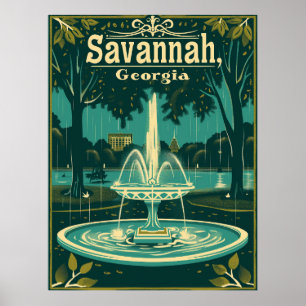 Affiche Savannah vintage