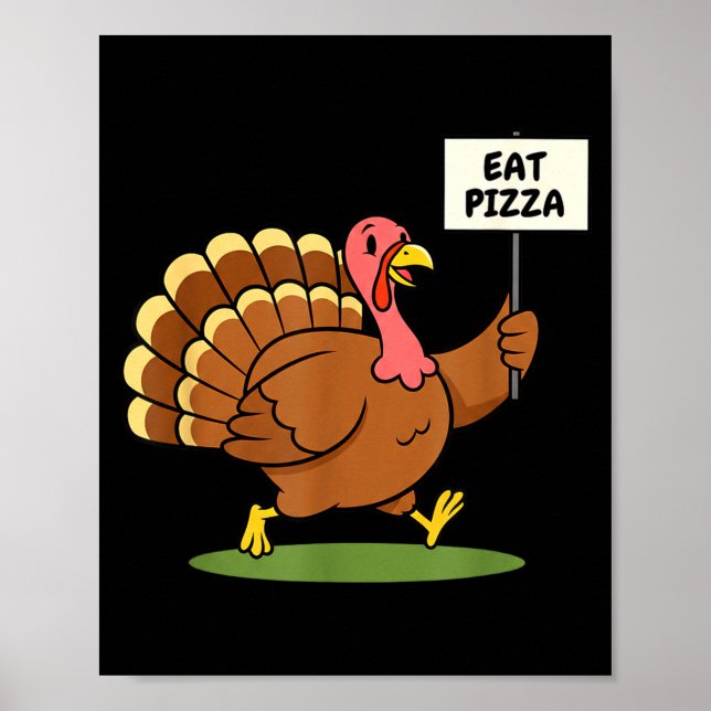 Affiche Save A Turkey, Eat Zza Funny Thanksgiving Design F (Devant)