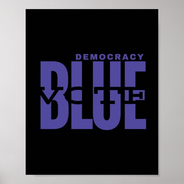 Affiche Save Democracy - Vote Blue - Make Truth Great (Devant)