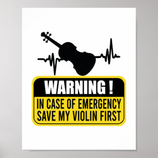 Affiche Save My Violin First - Funny Violinist Gift 