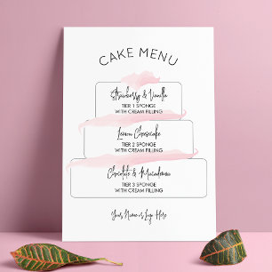 Affiche Saveurs de gâteau élégant rose féminine à étages