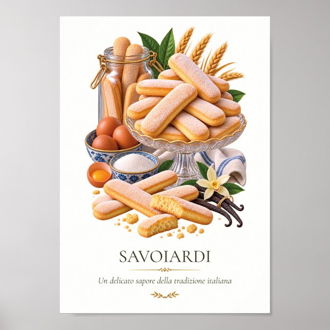 Affiche Savoiardi – Vintage Italian Dessert (Devant)