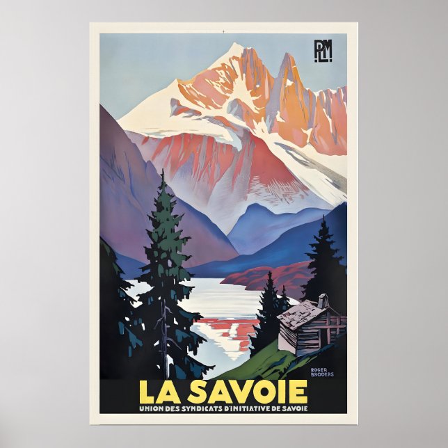 Affiche Savoie Auvergne-Rhone-Alpes France Vintage Travel (Devant)