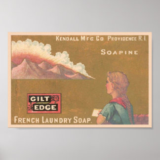 Affiche Savon vintage à la française Lave savon