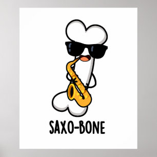 Affiche Saxo-os Funny Bone Funny Musique Pun