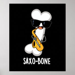 Affiche Saxo os Funny Bone Funny Musique Pun Dark BG