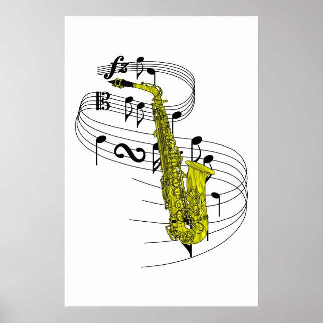Affiche Saxophone (Devant)