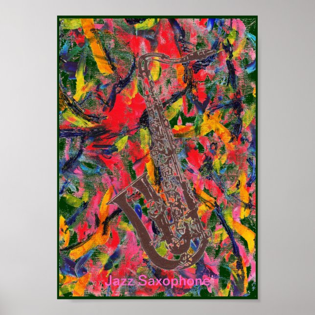Affiche Saxophone de jazz (Devant)