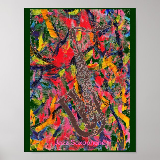 Affiche Saxophone de jazz (Devant)