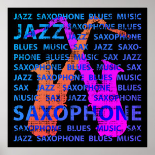 Affiche Saxophone de jazz