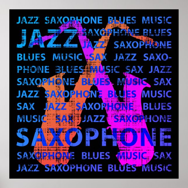 Affiche Saxophone de jazz (Devant)