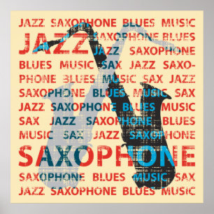 Affiche Saxophone de jazz